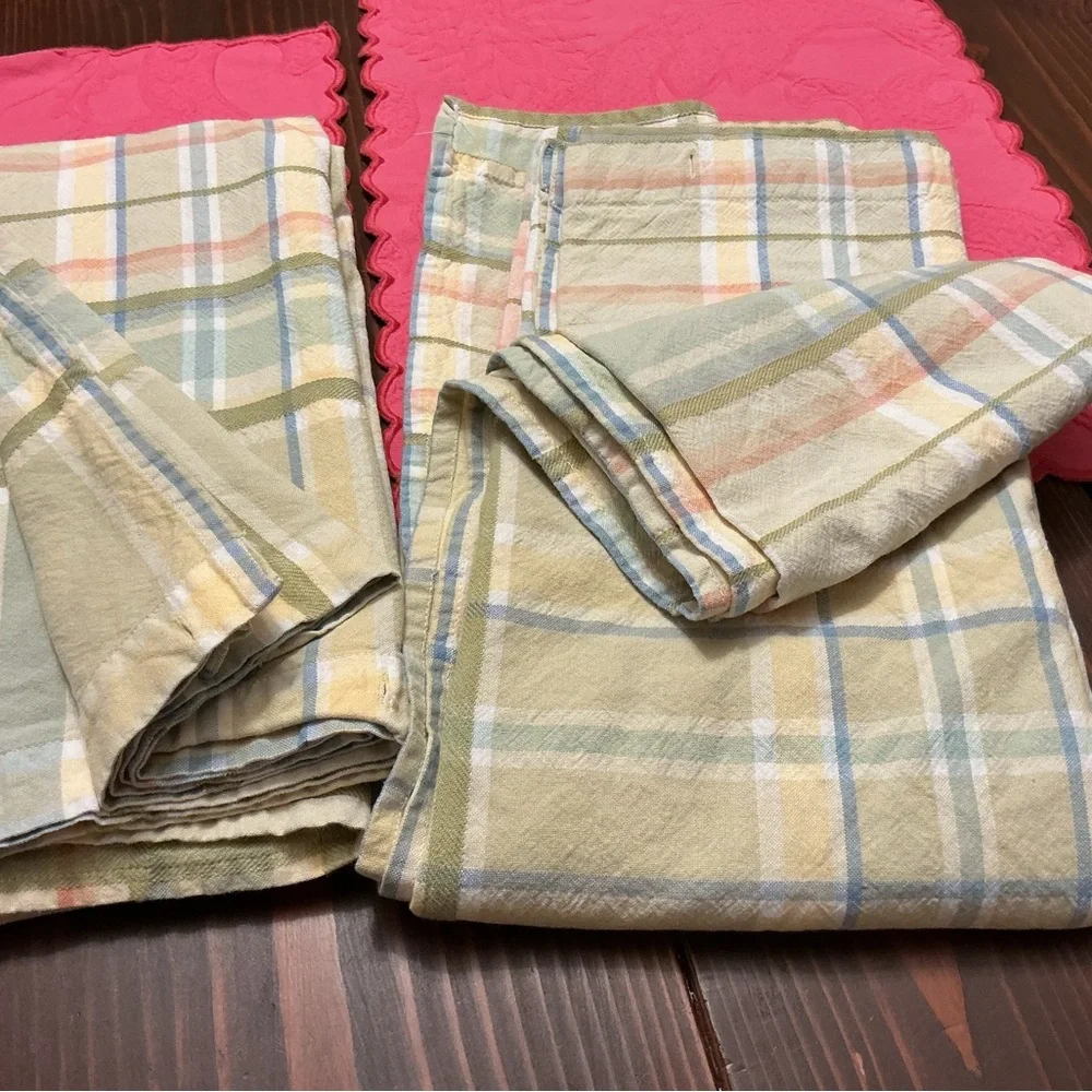 Pair of large Plaid Panels 72”/70”